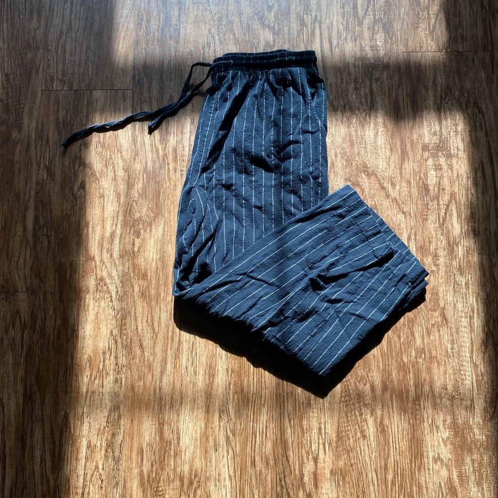 Black and white stripped flair bottom pants